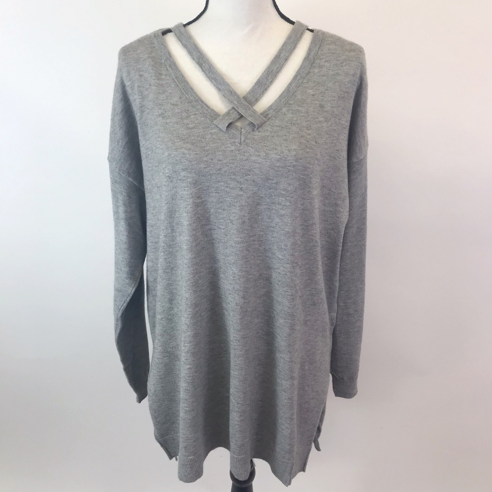 Umgee High Low Crossed Pullover Sweater - Picture 3 of 5